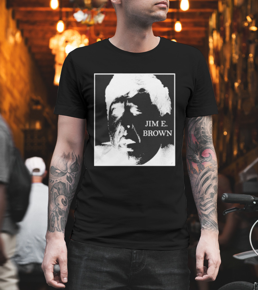Jim E. Brown Face Monochrome High Contrast T-Shirt