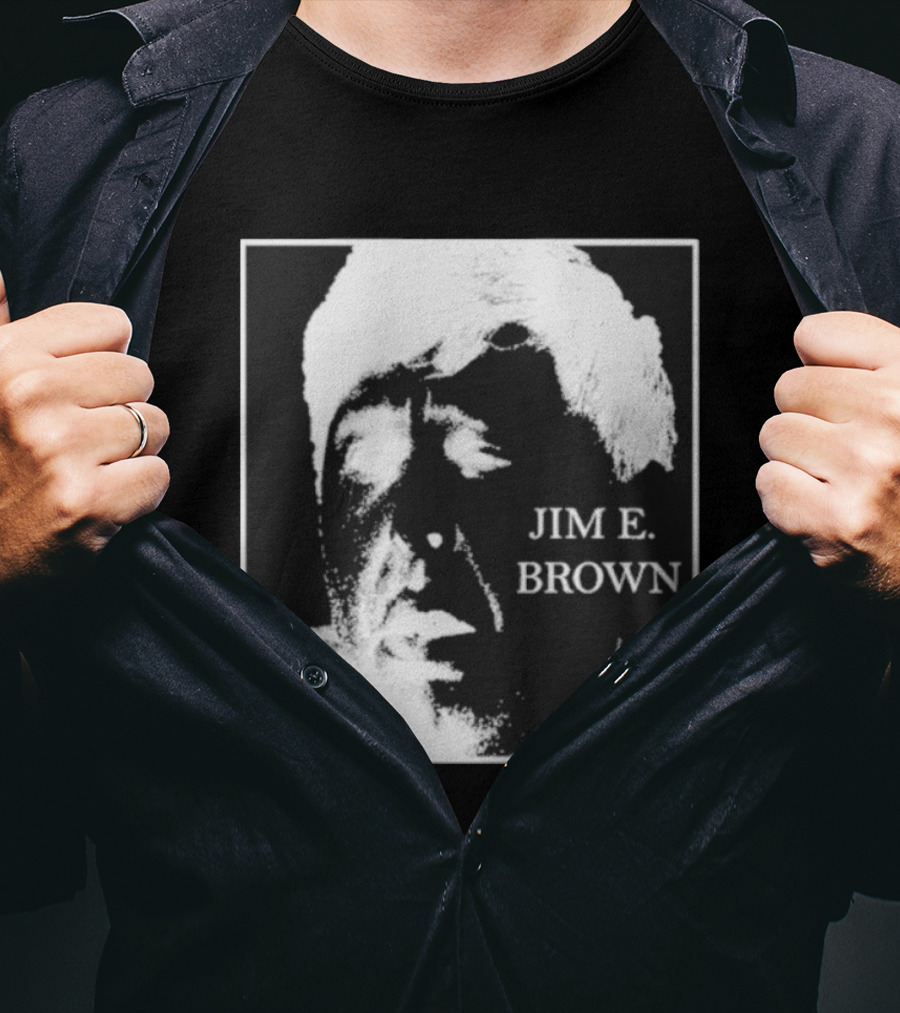 Jim E. Brown Face Monochrome High Contrast T-Shirt