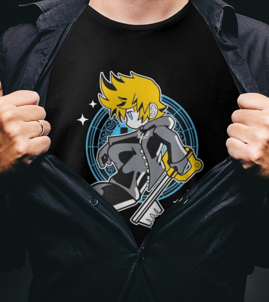 Goblin Tengu Just Another Nobody Key Wielder Blue Background T-Shirt