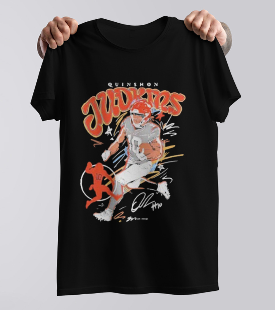 Quinshon Judkins Signature Scribble Art Cleveland Browns Football Number 4 T-Shirt