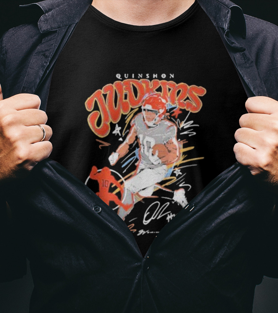 Quinshon Judkins Signature Scribble Art Cleveland Browns Football Number 4 T-Shirt