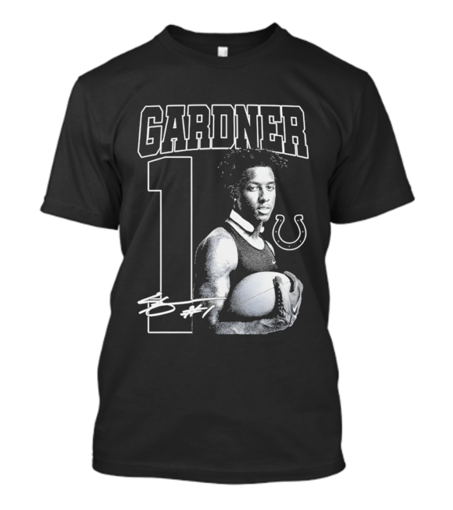 Gardner 1 Indianapolis Colts NFL Football Vintage Signature T-Shirt