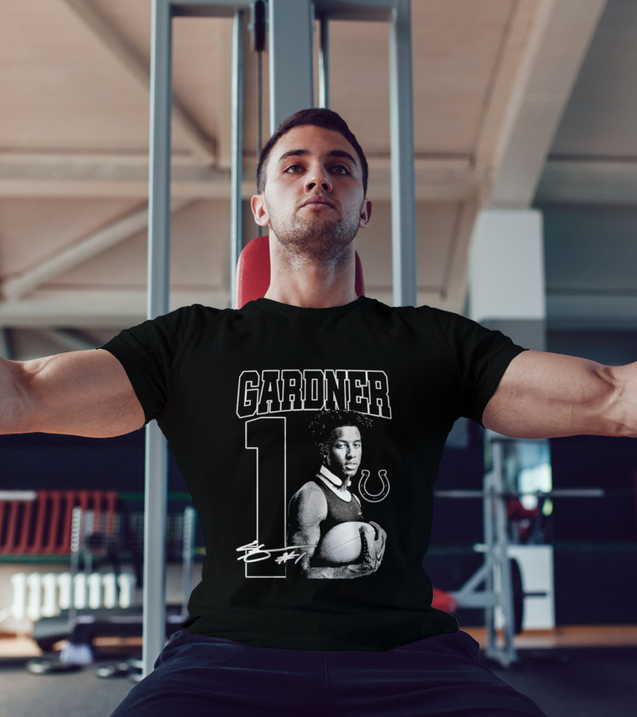 Gardner 1 Indianapolis Colts NFL Football Vintage Signature T-Shirt