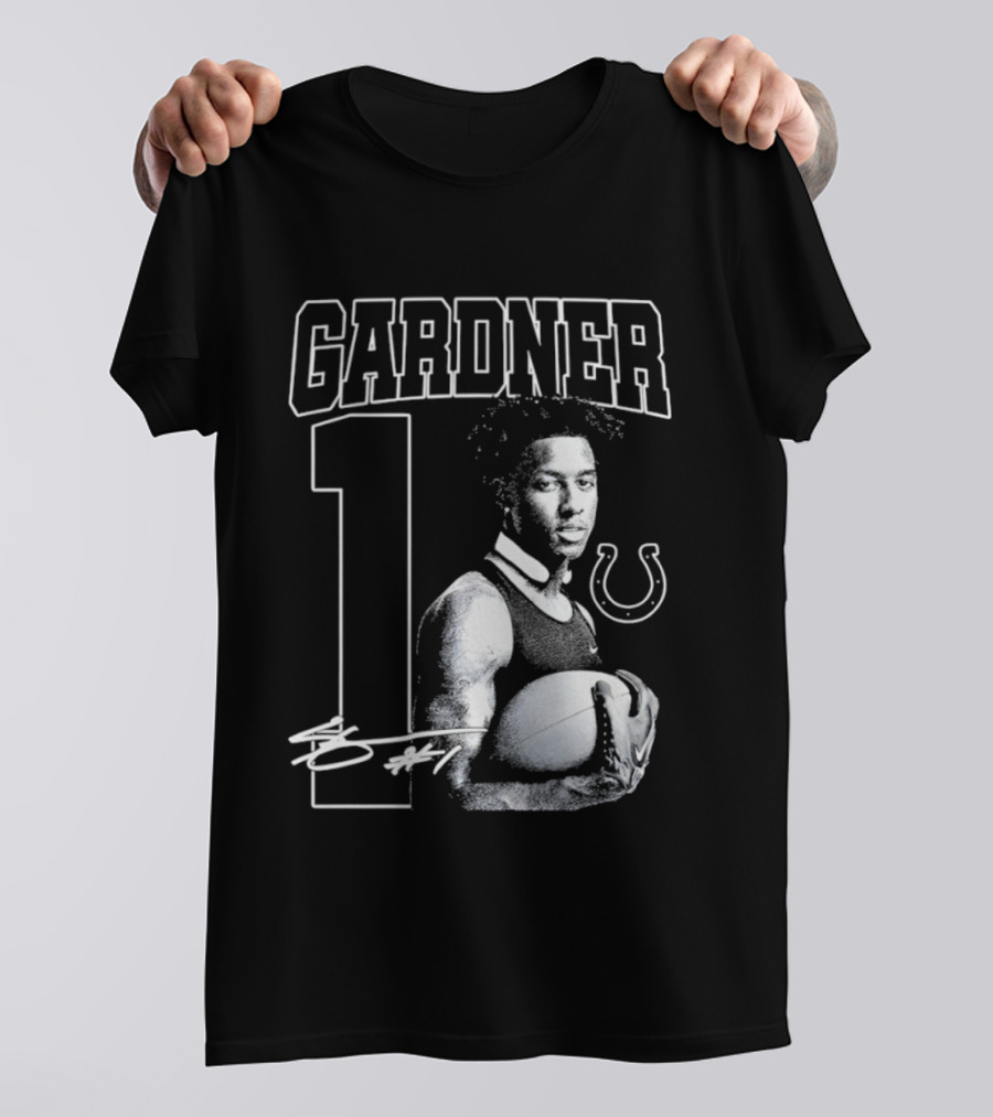 Gardner 1 Indianapolis Colts NFL Football Vintage Signature T-Shirt