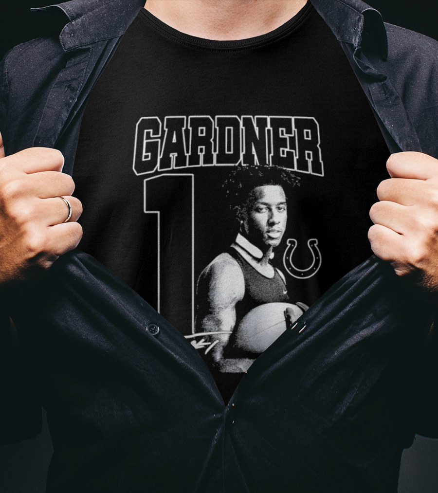 Gardner 1 Indianapolis Colts NFL Football Vintage Signature T-Shirt