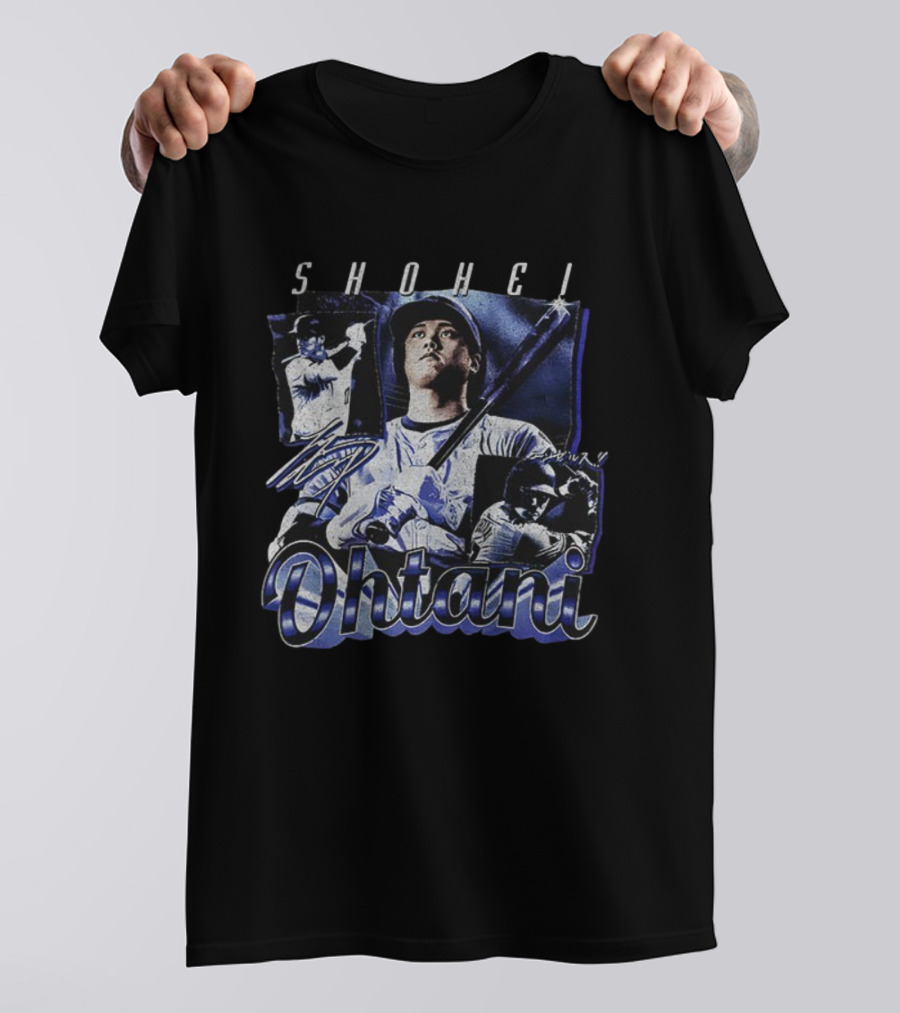 Shohei Ohtani Baseball Signature Los Angeles Dodgers Overall Print T-Shirt