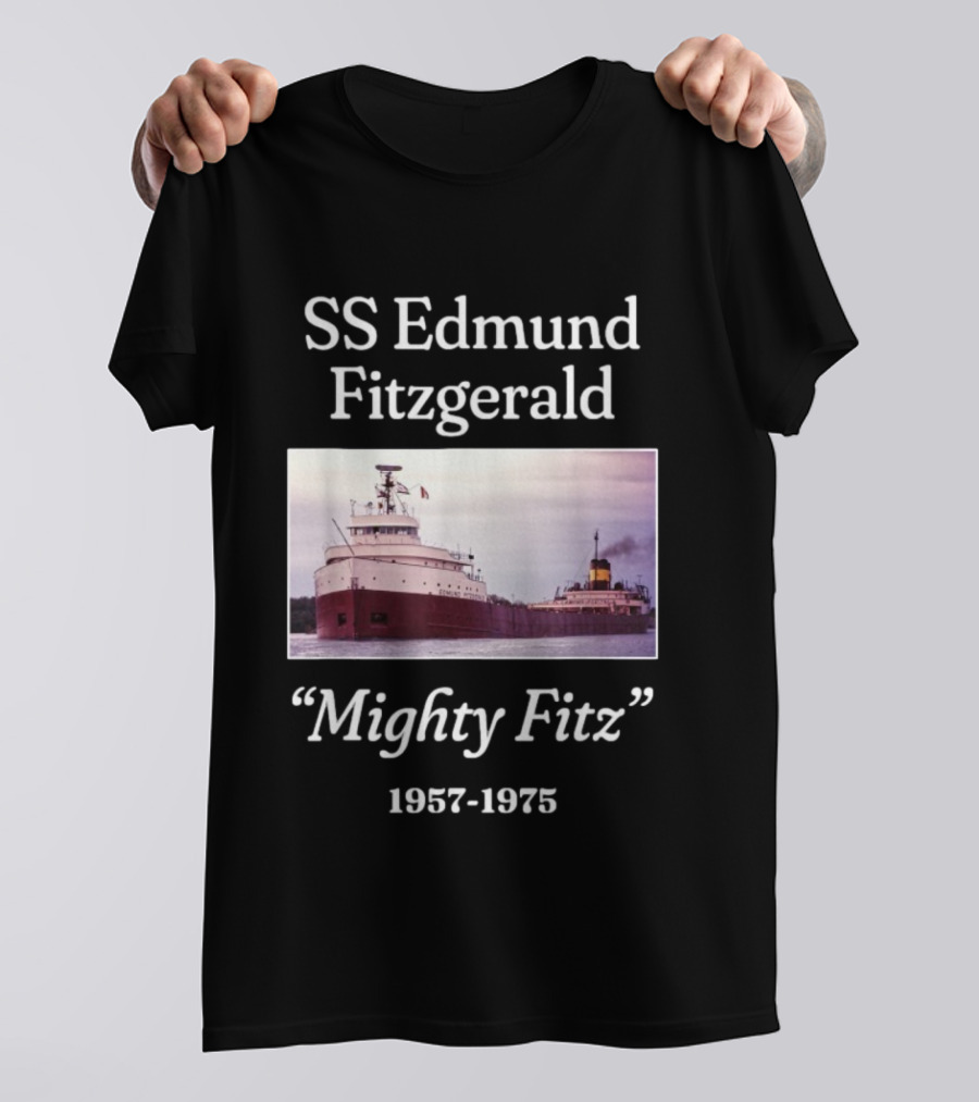 SS Edmund Fitzgerald Mighty Fitz 1957 1975 Ship Image T-Shirt