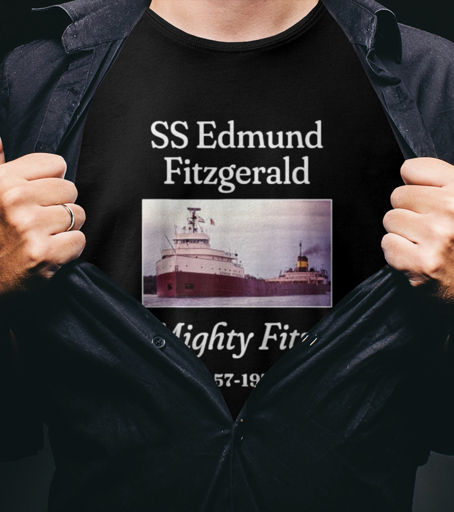 SS Edmund Fitzgerald Mighty Fitz 1957 1975 Ship Image T-Shirt