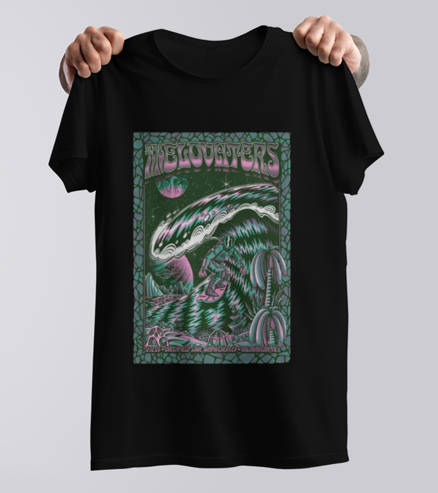 The Elovaters Greenfield Lake Amphitheater Wilmington NC Nov 12 2025 Wave Surf Psychedelic Art T-Shirt