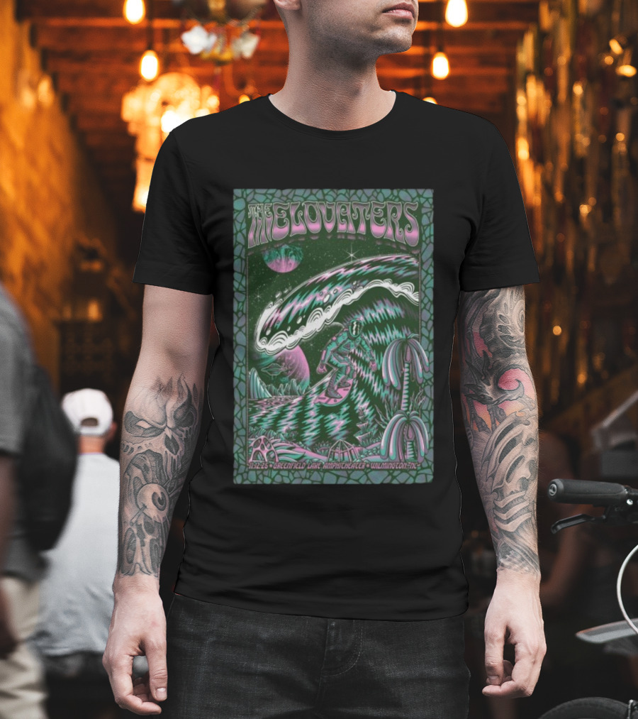 The Elovaters Greenfield Lake Amphitheater Wilmington NC Nov 12 2025 Wave Surf Psychedelic Art T-Shirt