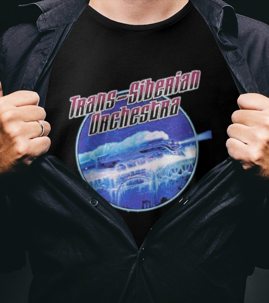 Trans-Siberian Orchestra Winter Train Scene Circle T-Shirt