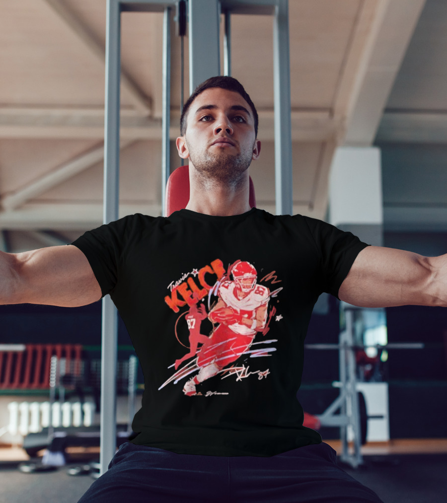 Travis Kelce Kansas City Chiefs 87 Scribble Signature T-Shirt