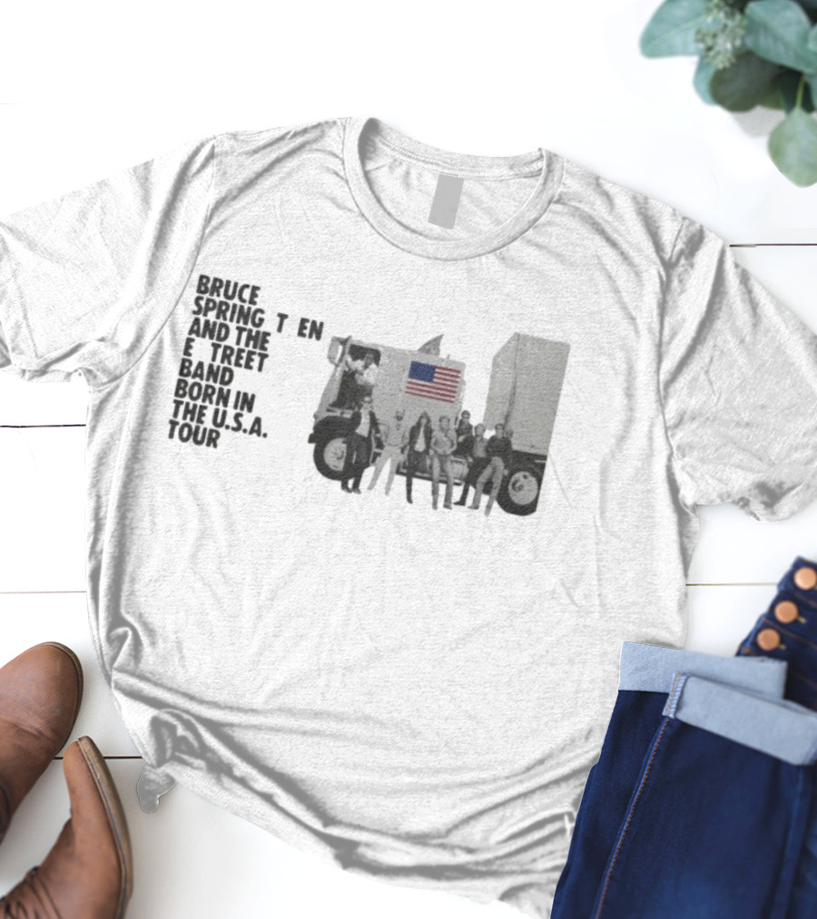 Bruce Springsteen & The E Street Band Born In The U.S.A. Tour 2025 American Flag Truck Image T-Shirt