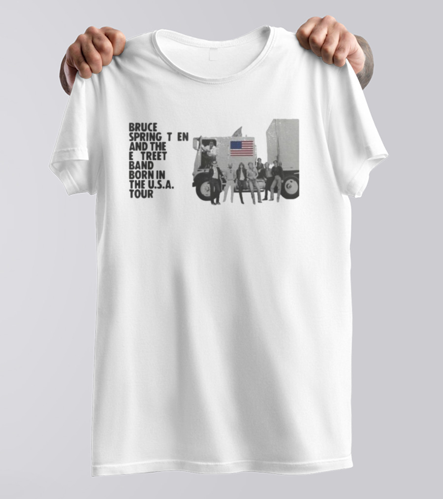 Bruce Springsteen & The E Street Band Born In The U.S.A. Tour 2025 American Flag Truck Image T-Shirt