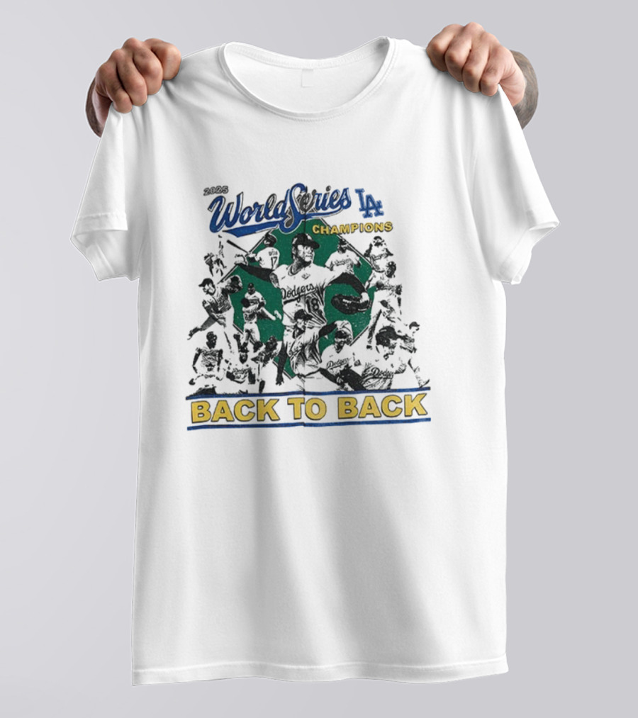 ```Los Angeles Dodgers MLB World Series Champions Back To Back 1955 2025 Vintage``` T-Shirt