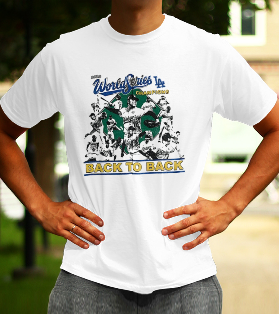 ```Los Angeles Dodgers MLB World Series Champions Back To Back 1955 2025 Vintage``` T-Shirt