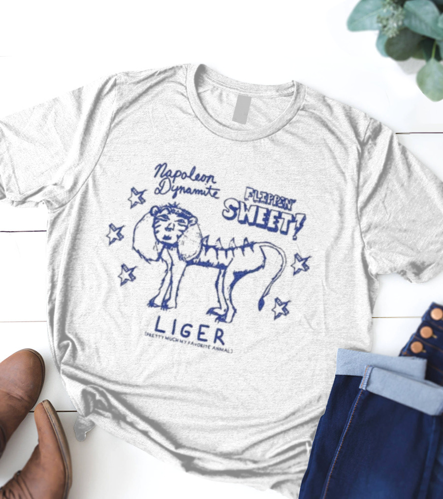 Napoleon Dynamite Flippin Sweet Liger Pretty Much My Favorite Animal Stars T-Shirt