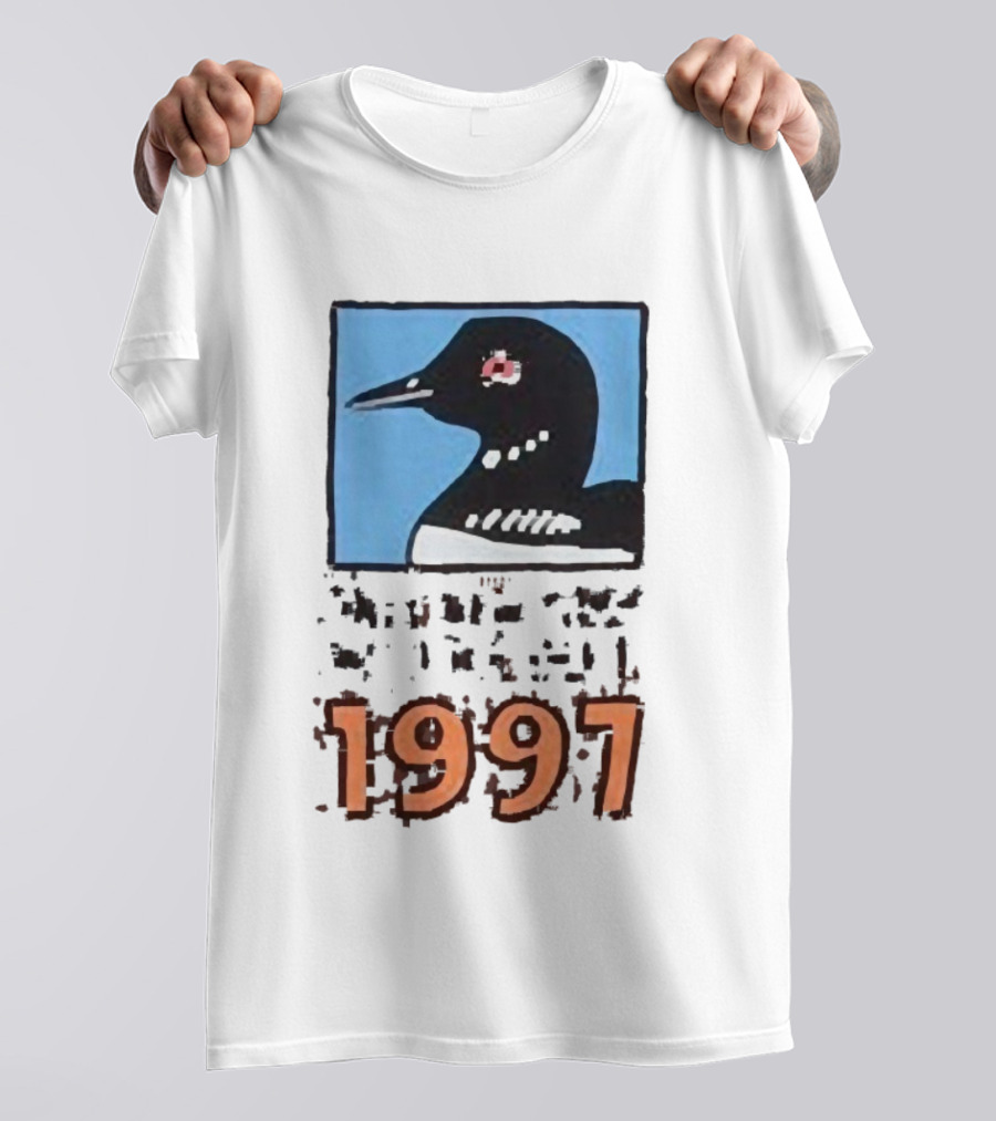 Only New York Wildlife Dept 1997 Loon Wildlife Iconic Bird Emblem T-Shirt