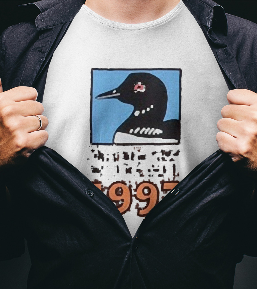 Only New York Wildlife Dept 1997 Loon Wildlife Iconic Bird Emblem T-Shirt