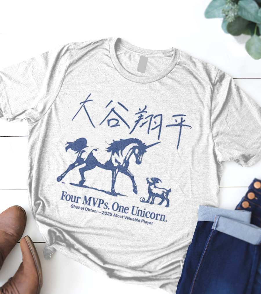 大谷翔平 Four MVPs One Unicorn Shohei Ohtani 2025 Most Valuable Player Japan T-Shirt