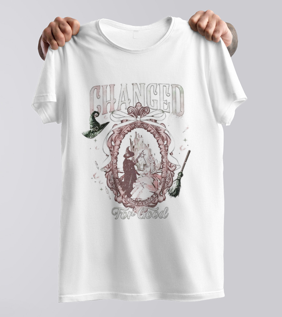 Wicked Change For Good Defy Gravity Broomstick Magic Wand Halloween T-Shirt