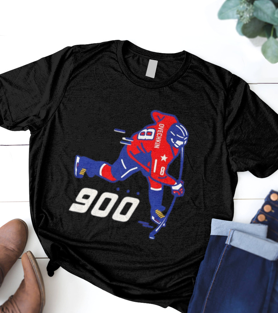 Alex Ovechkin 900 Washington Capitals NHL Hockey Player Milestone Achievement T-Shirt