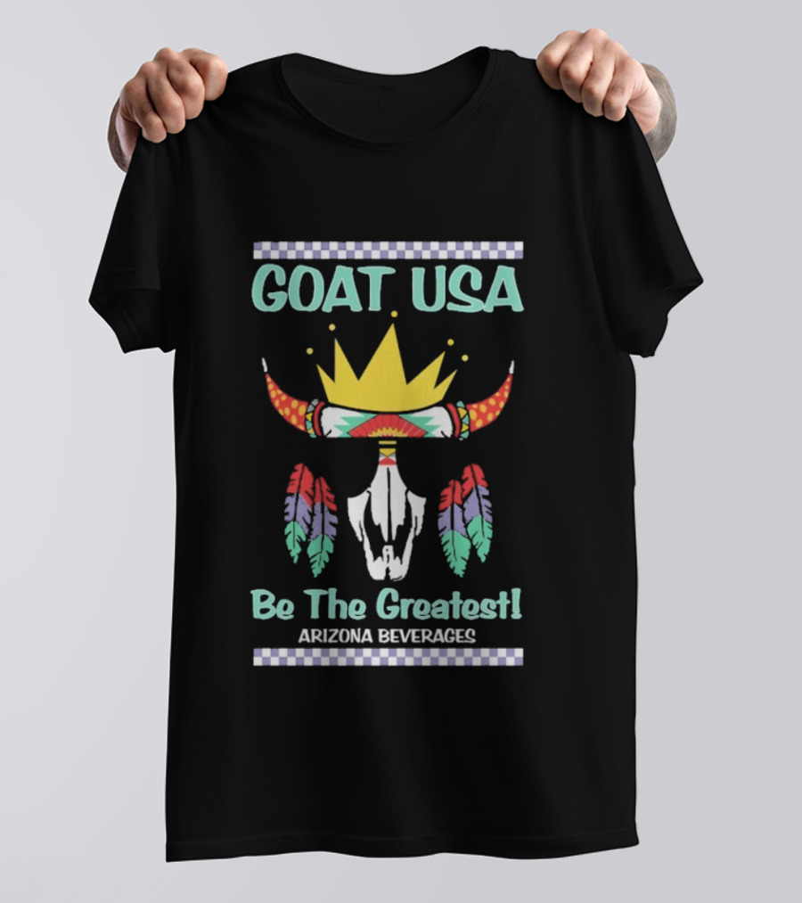 GOAT USA Be The Greatest Arizona Beverages Cow Skull T-Shirt