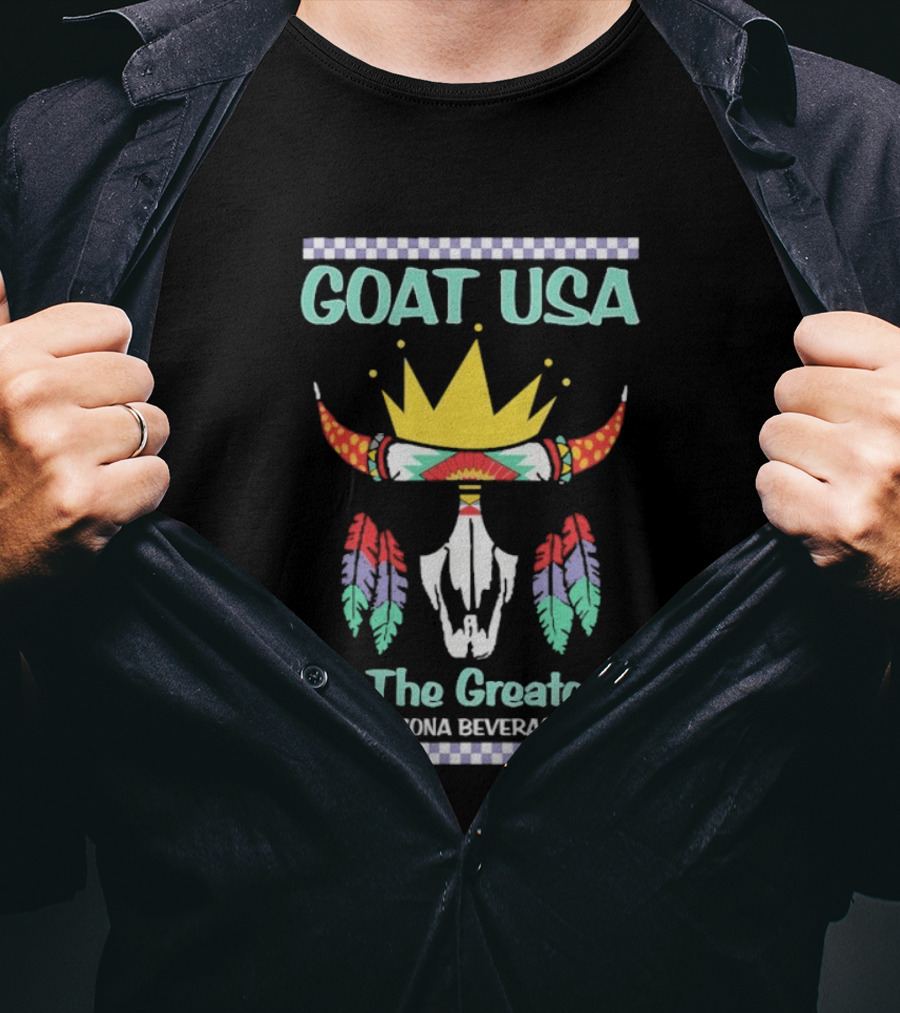 GOAT USA Be The Greatest Arizona Beverages Cow Skull T-Shirt