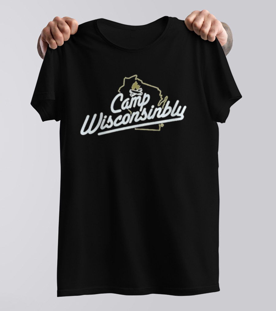 Camp Wisconsinbly Drink Wisconsinbly Wisconsin Map And Beer T-Shirt
