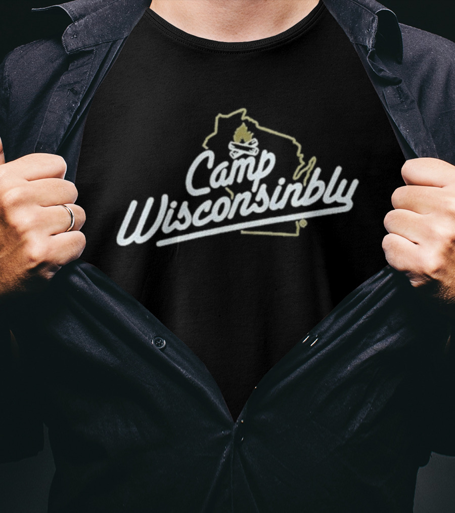 Camp Wisconsinbly Drink Wisconsinbly Wisconsin Map And Beer T-Shirt