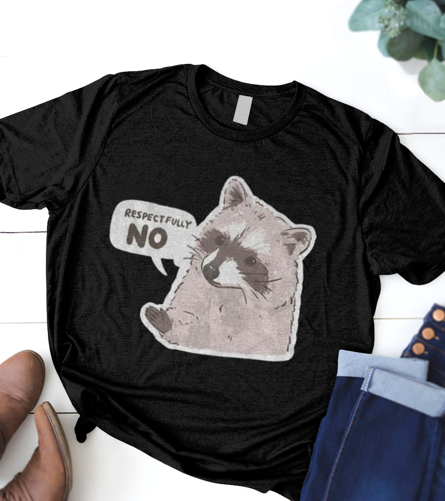 Respectfully No Funny Raccoon Vintage T-Shirt