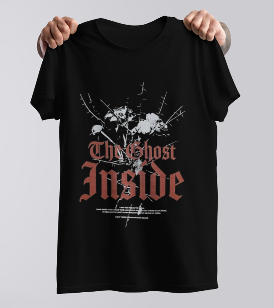 The Ghost Inside Thorns With Floral Background T-Shirt