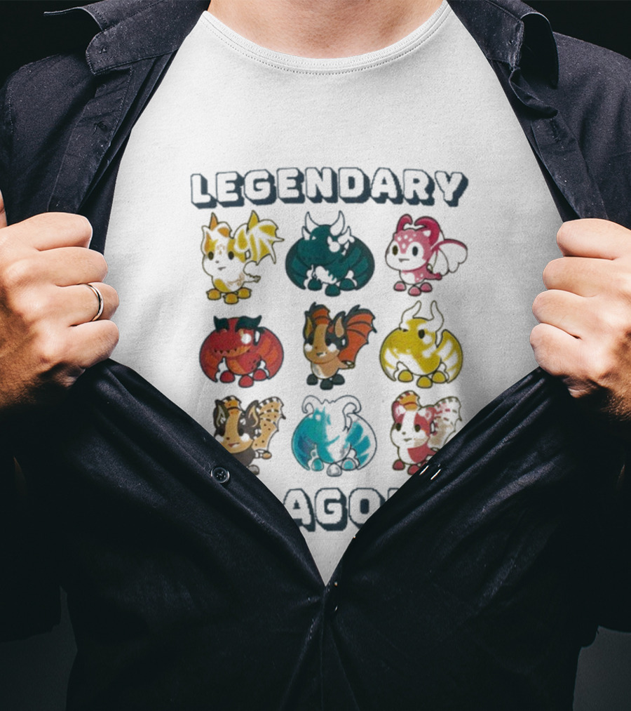 Legendary Dragons Adopt Me Colorful Characters Collection T-Shirt