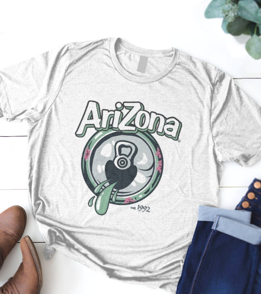 AriZona Tea Drip Since 1992 Flower Can Design T-Shirt
