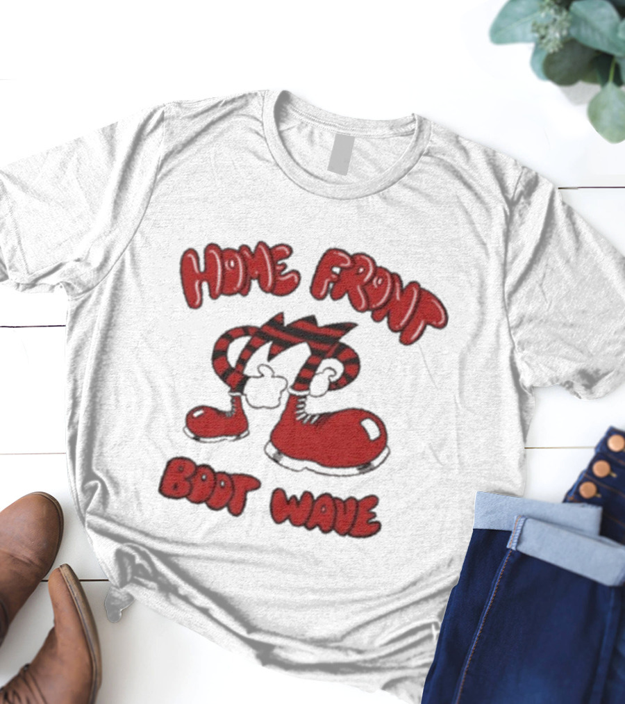 Home Front Boot Wave Red Cartoon Feet And Striped Arms T-Shirt
