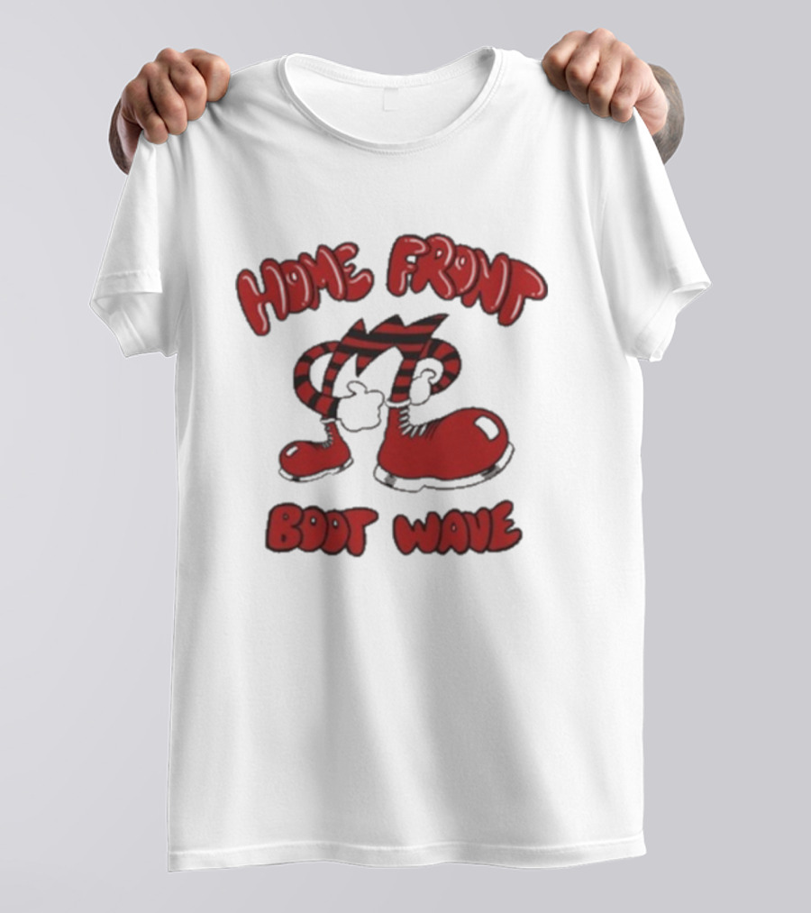 Home Front Boot Wave Red Cartoon Feet And Striped Arms T-Shirt