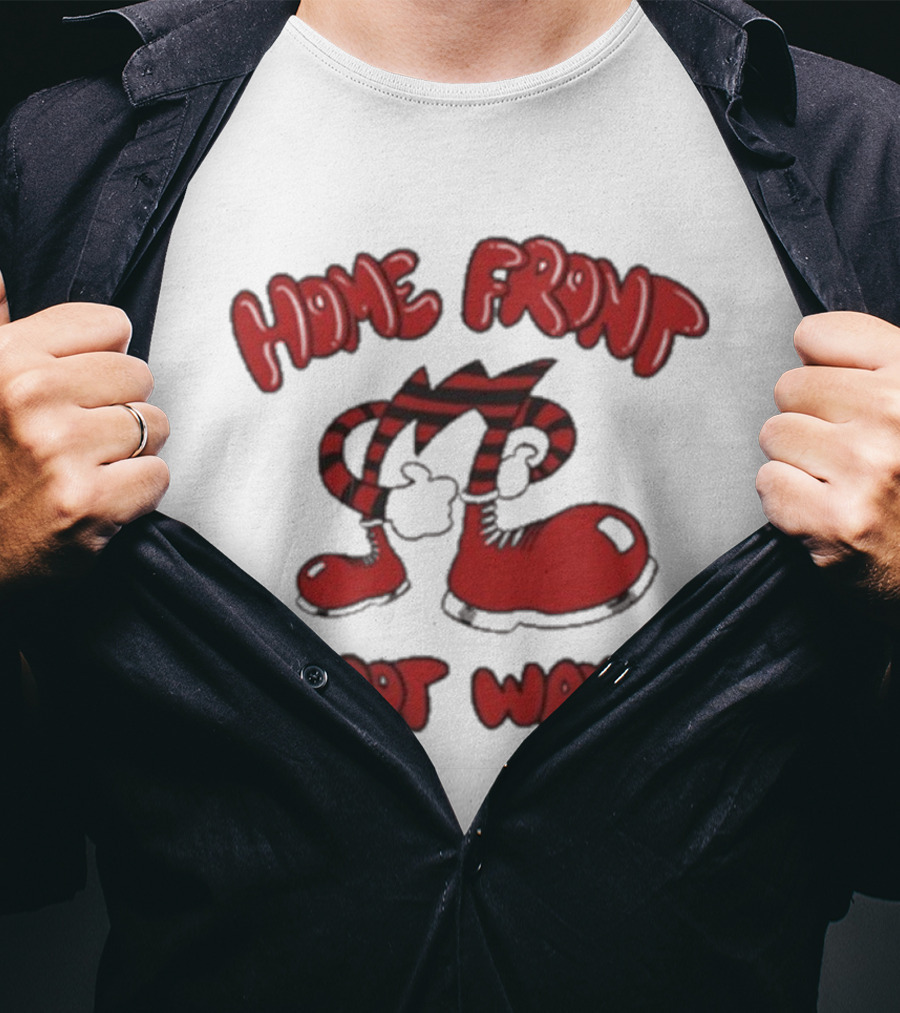 Home Front Boot Wave Red Cartoon Feet And Striped Arms T-Shirt