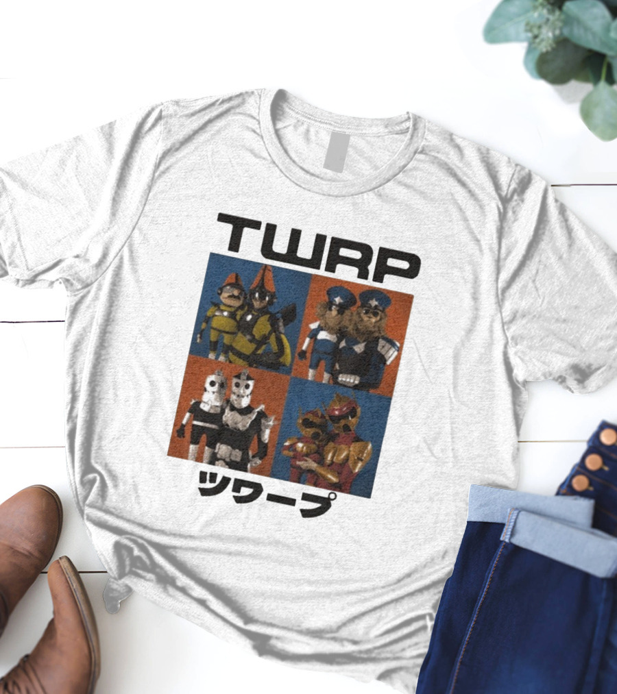 TWRP Puppet Group Characters Japanese Text T-Shirt