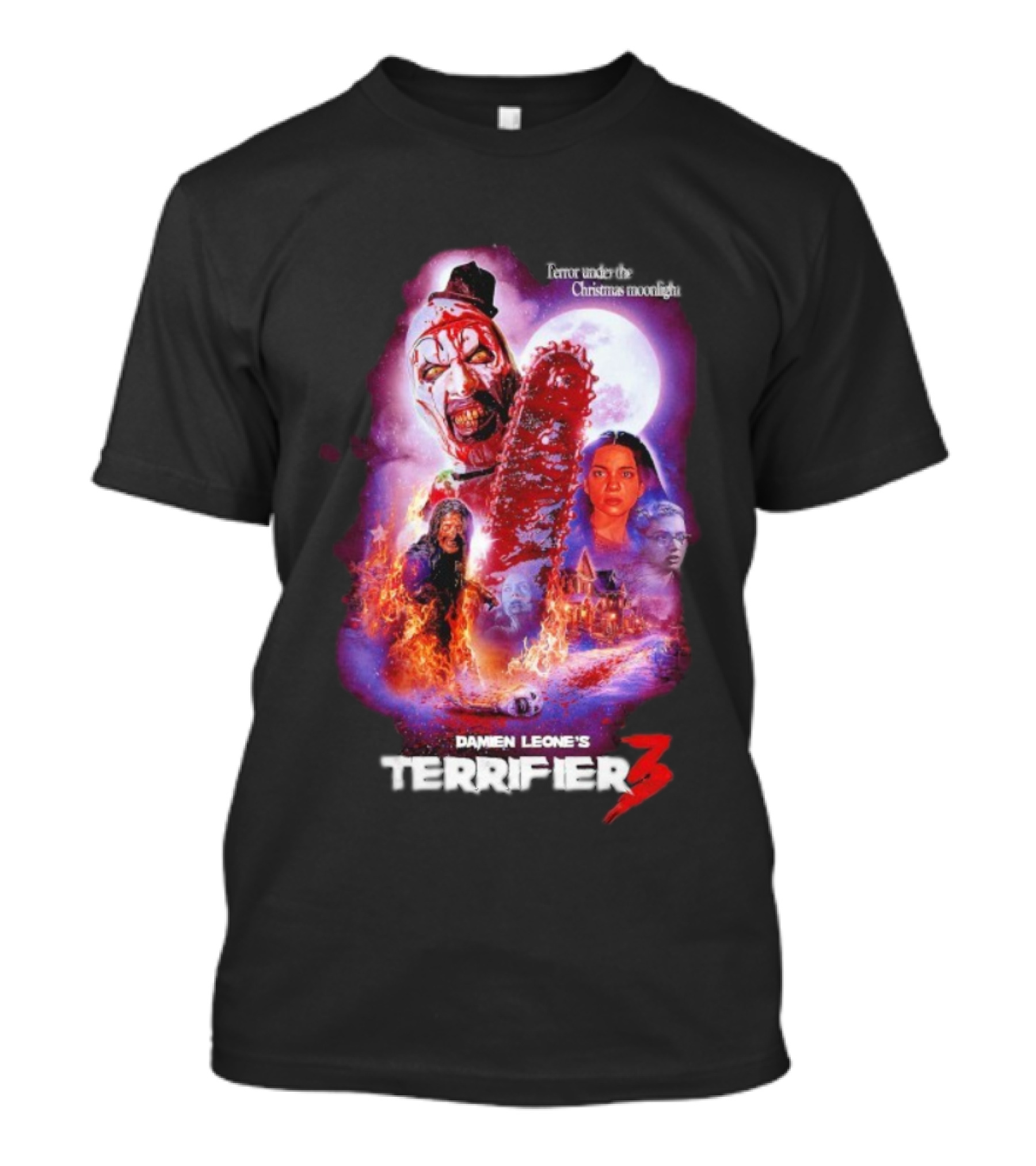 Damien Leone's Terrifier 3 Terror Under The Christmas Moonlight T-Shirt