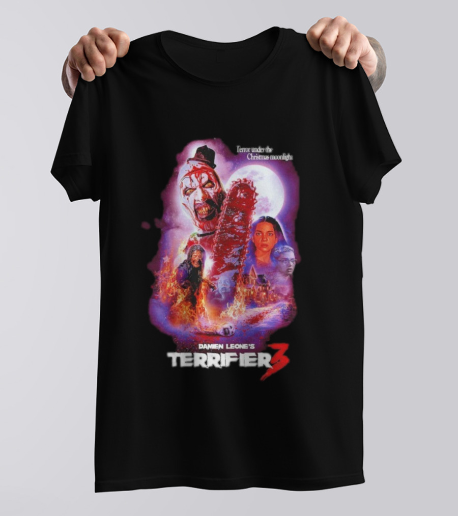 Damien Leone's Terrifier 3 Terror Under The Christmas Moonlight T-Shirt