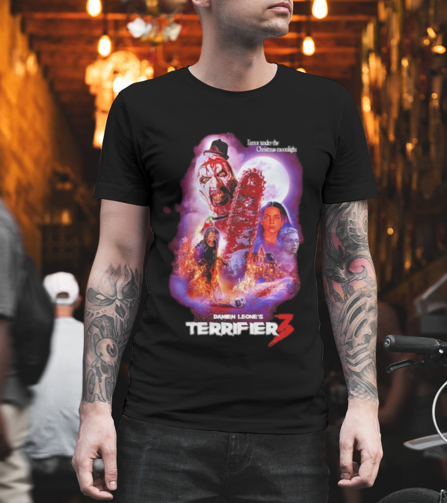 Damien Leone's Terrifier 3 Terror Under The Christmas Moonlight T-Shirt