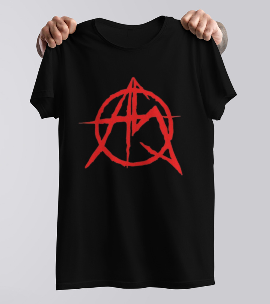 Anarchist Sanctuary Red Symbol A With Circle And Cross T-Shirt