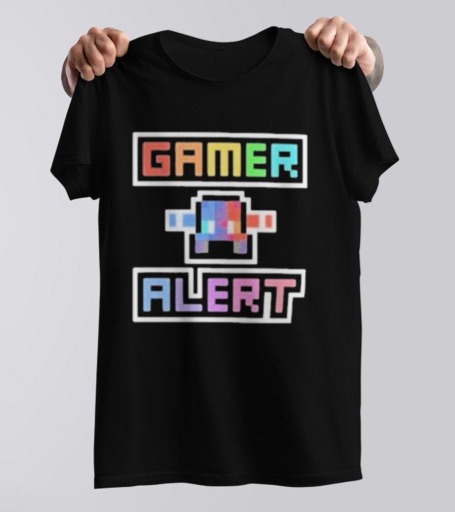 Gamer Alert Retro Pixel Art Style от Authorblues T-Shirt