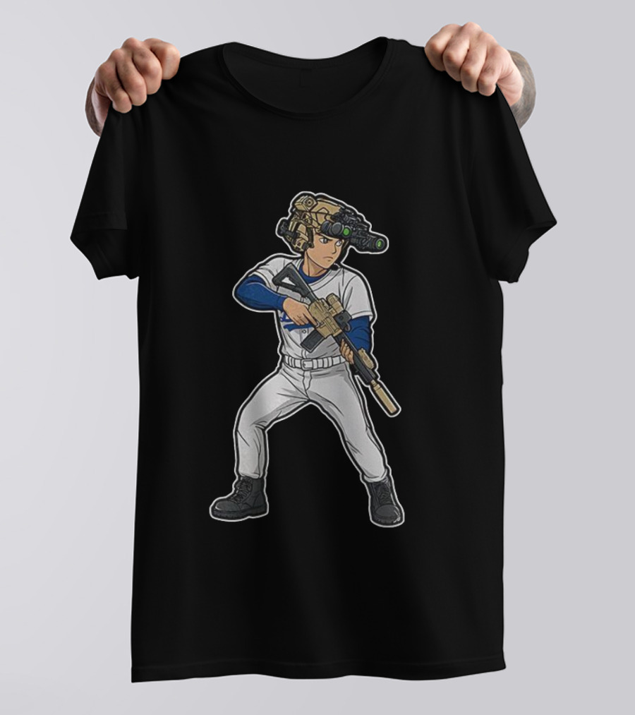 Shohei Ohtani Los Angeles Dodgers Baseball ShoTime Soldier With Tactical Gear T-Shirt