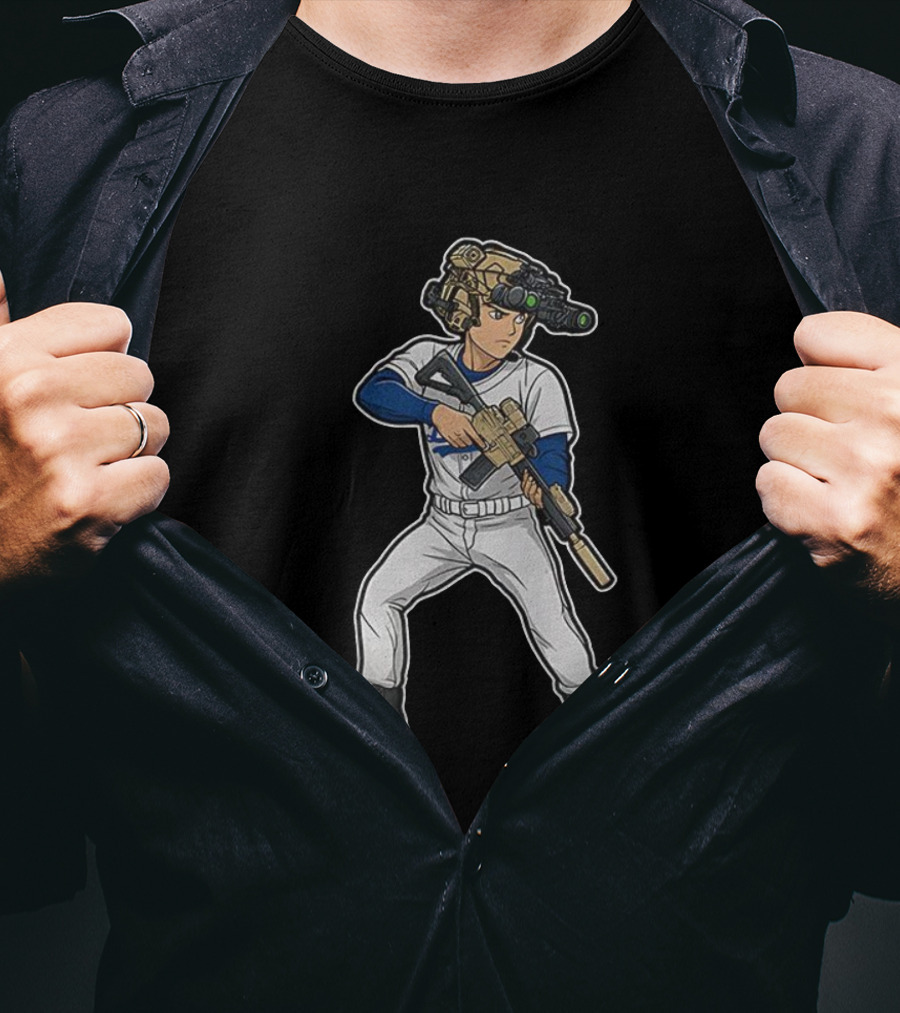 Shohei Ohtani Los Angeles Dodgers Baseball ShoTime Soldier With Tactical Gear T-Shirt