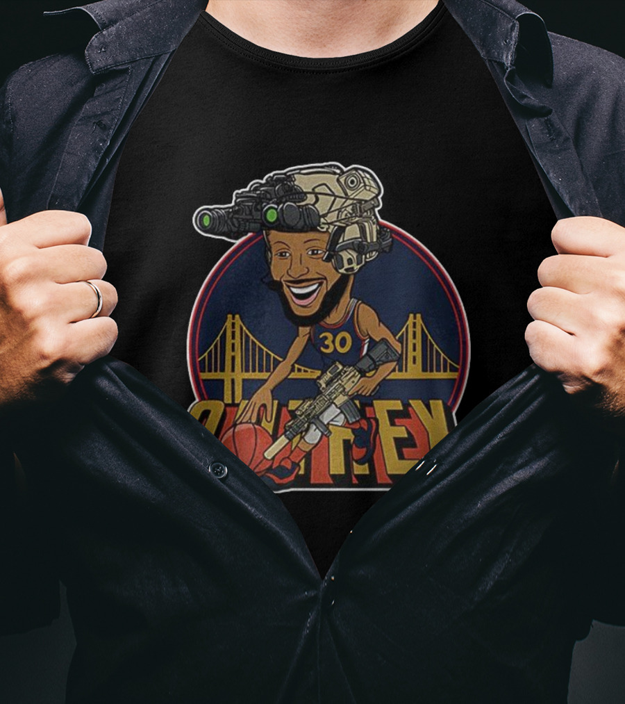 Stephen Curry Golden State Warriors 30 Bay Bridge Dribbling Outflex T-Shirt