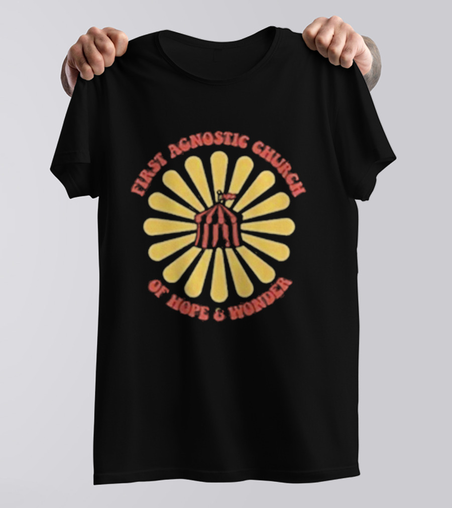 First Agnostic Church Of Hope And Wonder Radiant Sunburst Design T-Shirt