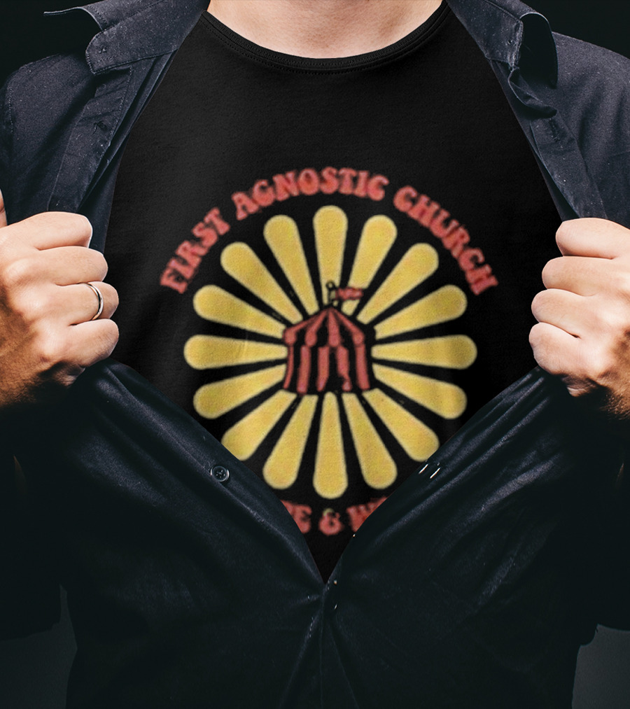 First Agnostic Church Of Hope And Wonder Radiant Sunburst Design T-Shirt