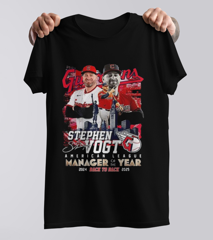 Guardians Stephen Vogt Back To Back American League Manager Of The Year 2024 2025 T-Shirt