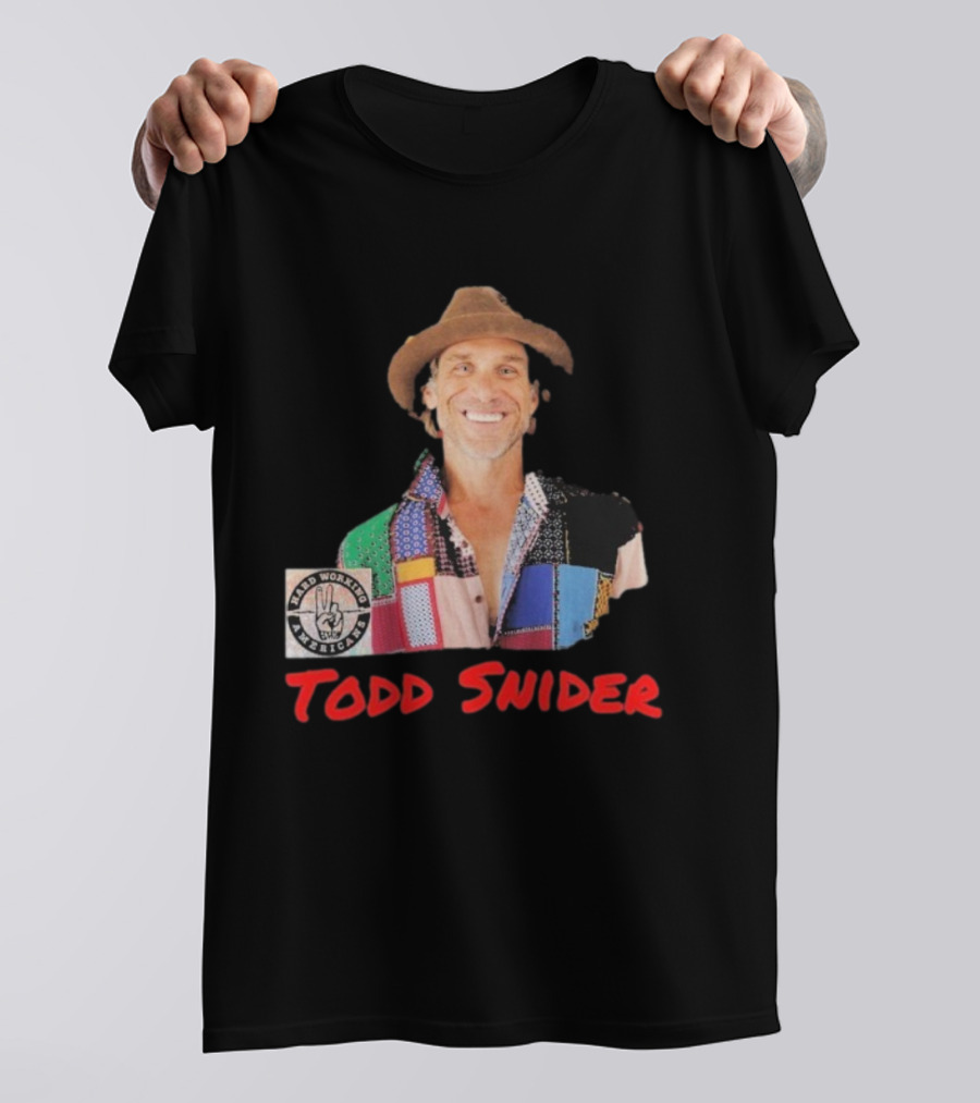 Todd Snider Hard Working Americans Patchwork Peace Sign T-Shirt